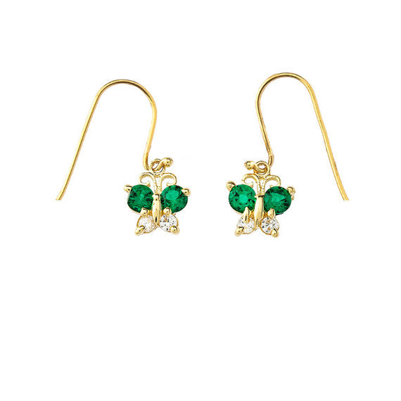 Mini Butterfly with Birthstones Earrings in Gold (Yellow/Rose/White)