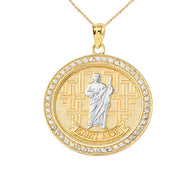 Gold Religious Patron Saint Helena Oval Medallion Pendant Necklace (Available in Yellow/Rose/White) (Copy)