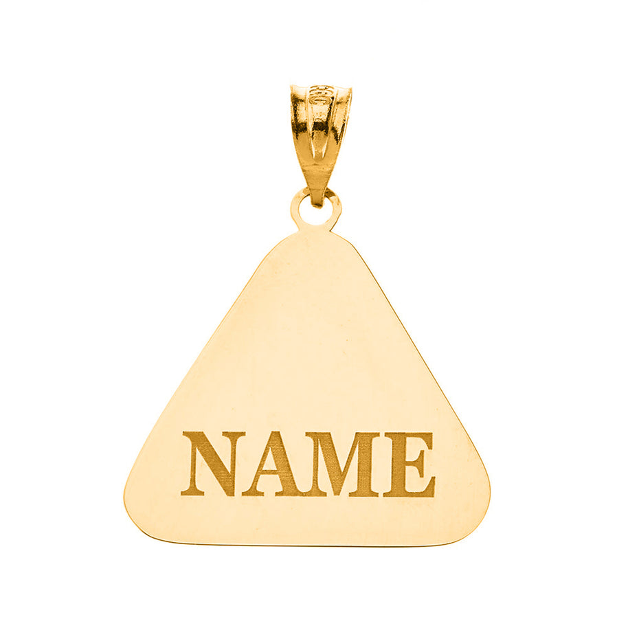Gold Custom Engravable Eight Ball Pool Rack Billiards Pendant Necklace (Available in Yellow/Rose/White Gold)