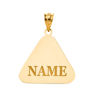 Gold Custom Engravable Eight Ball Pool Rack Billiards Pendant Necklace (Available in Yellow/Rose/White Gold)