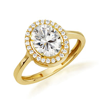 Gold Personalized Halo Birthstone Ring (Available in Yellow/Rose/White Gold)