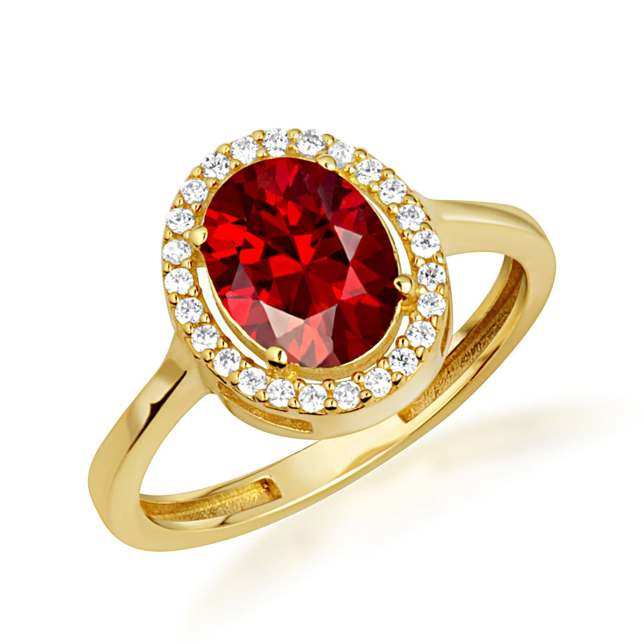 Gold Personalized Halo Birthstone Ring (Available in Yellow/Rose/White Gold)