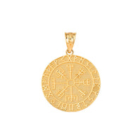 Solid Gold Vegvisir Viking Norse Compass Pendant Necklace (Available in Yellow/Rose/White Gold)