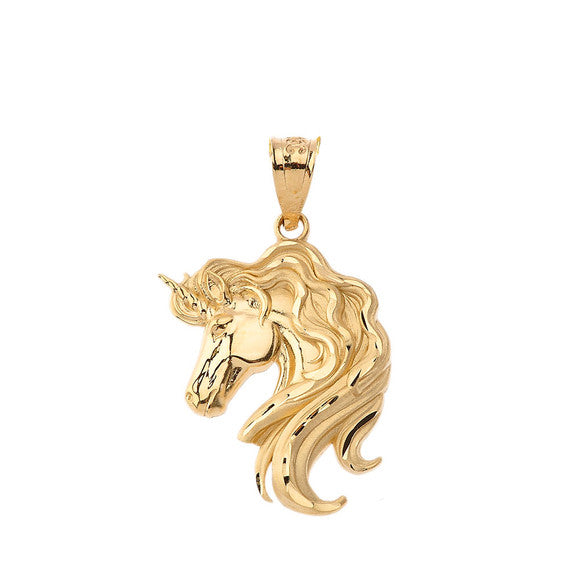 Mythical Unicorn Pendant Necklace in Gold (Available in Yellow/Rose/White Gold)