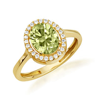 Gold Personalized Halo Birthstone Ring (Available in Yellow/Rose/White Gold)
