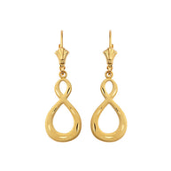 Gold Satin Finish Infinity Leverback Earrings (Available in Yellow/Rose/White Gold)