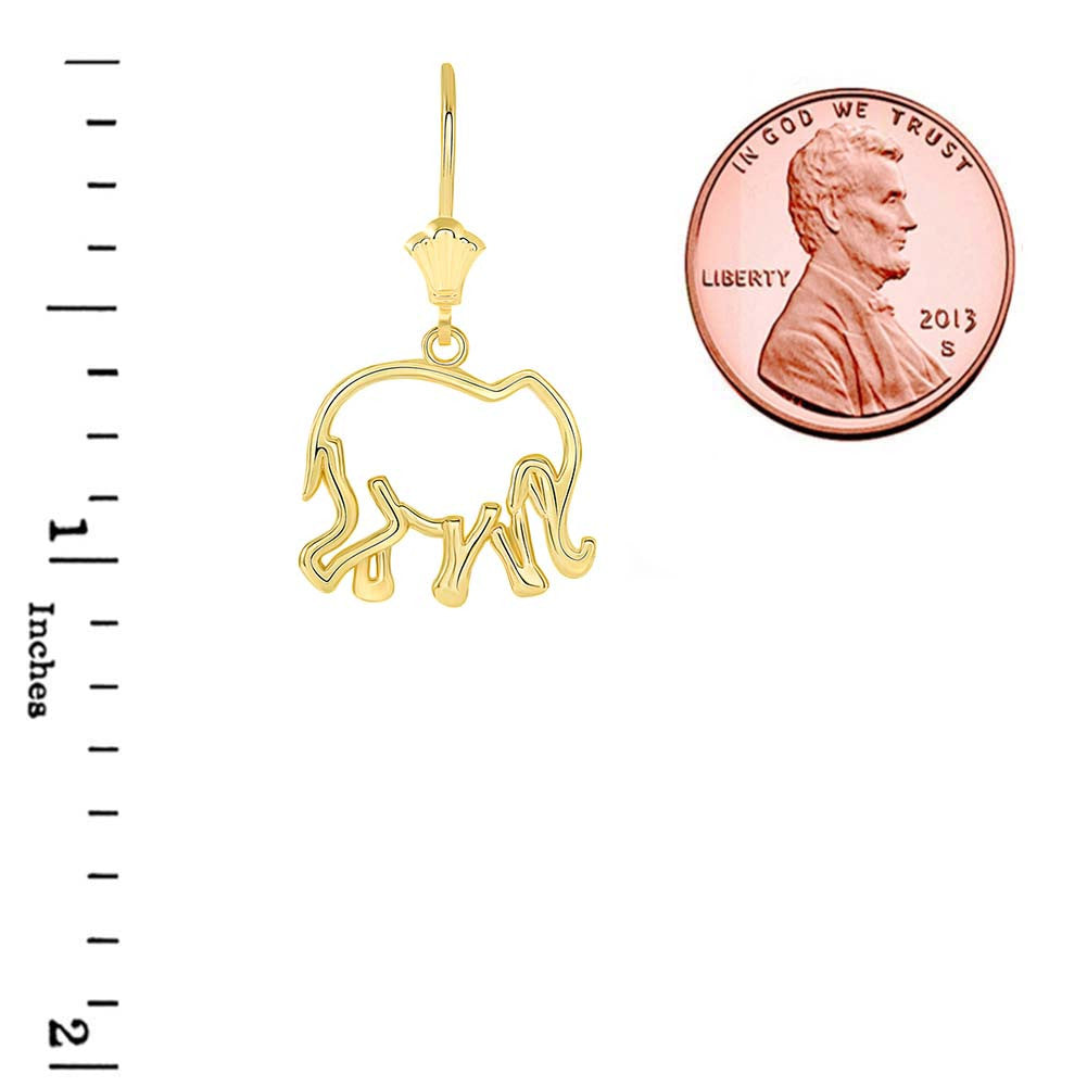 Gold Lucky Elephant Leverback Earrings (Available in Yellow/Rose/White Gold)