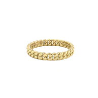 3mm Gold Cuban Link Chain Ring (Available in Yellow Gold, Rose Gold, White Gold)