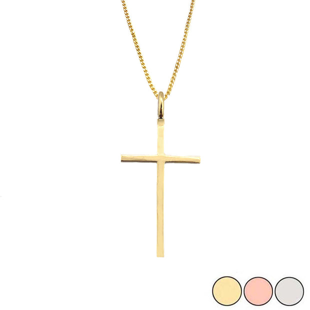 10K/14K Gold Dainty Cross Necklace (1.16") (Available in Yellow Gold, Rose Gold, White Gold)