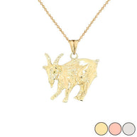 Gold Goat Pendant Necklace(Available in Yellow/Rose/White)