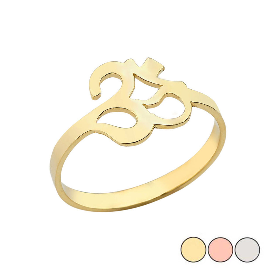 Ohm /Om Ring In (Yellow/Rose/White) Gold