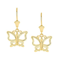 Butterfly Leverback Earrings(Available in Yellow/Rose/White Gold)