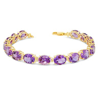 Personalized Oval Birthstone (9 x 7) Tennis Bracelet (Available in Yellow/Rose/White Gold)