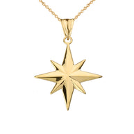 Solid Gold North Star Pendant Necklace (Available in Yellow/Rose/White Gold)