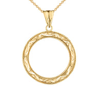 Gold Chic Sparkle Cut Circle of Life Pendant Necklace(Available In Yellow/Rose/White Gold)