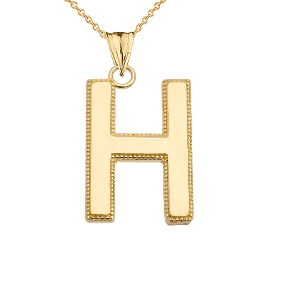 Gold Personalized Milgrain Letter 