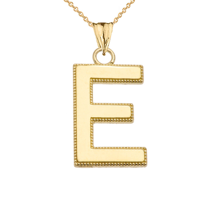 Gold Personalized Milgrain Letter 