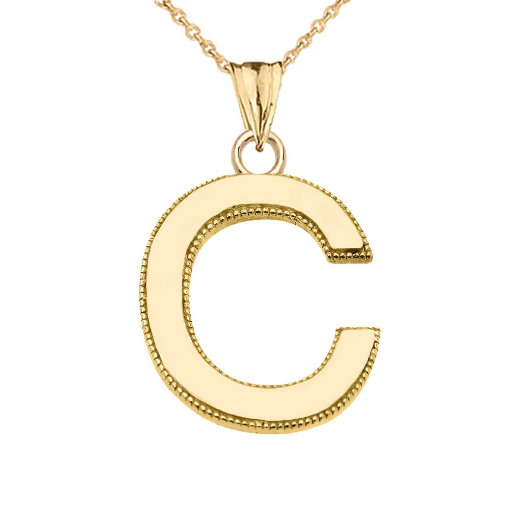 Gold Personalized Milgrain Letter 