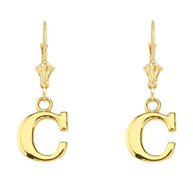 Initial Earrings in 14K (Available in Yellow/Rose/White Gold)