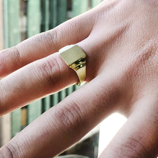 Gold Engravable Men's Signet Ring (Available in Yellow/Rose/White Gold)