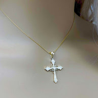 Gold Diamond Celtic Cross Pendant Necklace(Available In Yellow/Rose/White Gold)