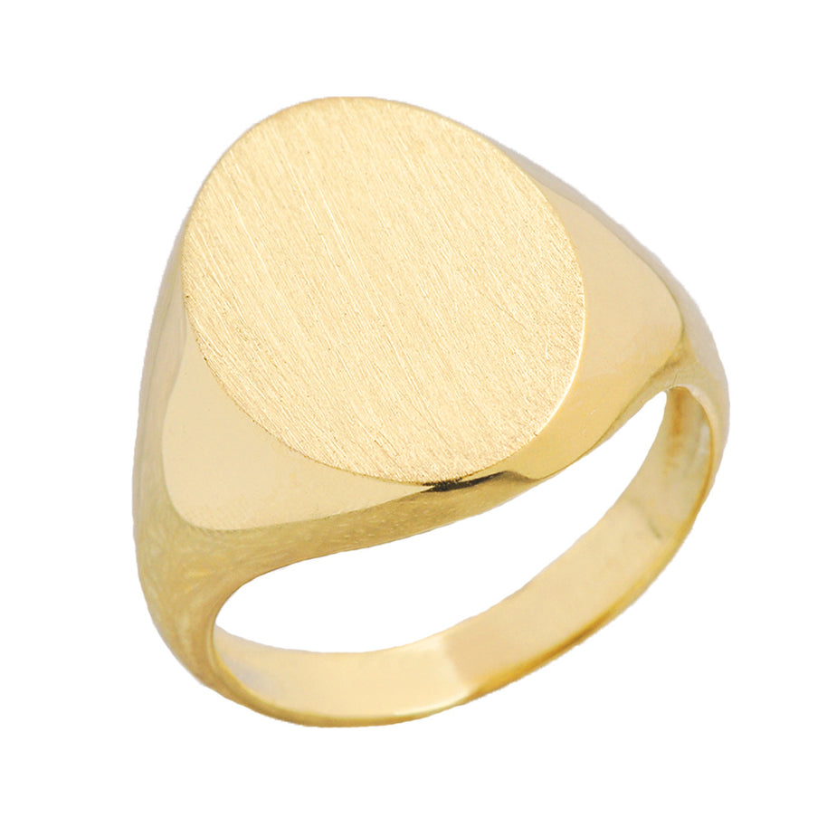 Gold Engravable Oval Signet Ring (Available in Yellow/Rose/White Gold)