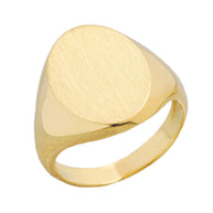 Gold Engravable Oval Signet Ring (Available in Yellow/Rose/White Gold)
