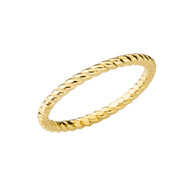 10K/14K Gold Rope Band Stackable Ring (Available in Yellow Gold, Rose Gold, White Gold)