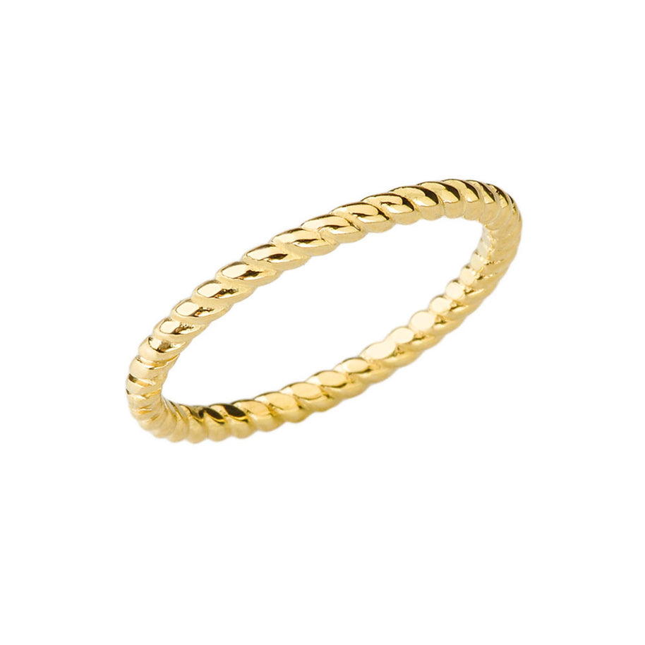 10K/14K Gold Rope Band Stackable Ring (Available in Yellow Gold, Rose Gold, White Gold)