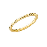10K/14K Gold Rope Band Stackable Ring (Available in Yellow Gold, Rose Gold, White Gold)