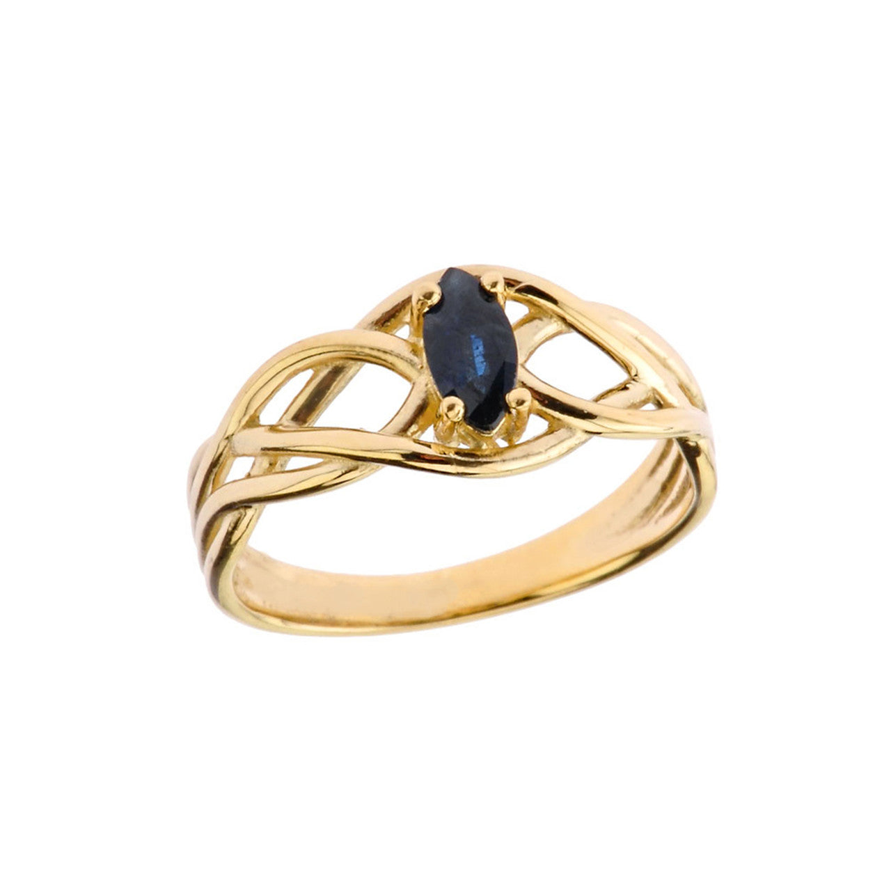 Celtic Knot Genuine Stone Ring in Gold (Available in Yellow/Rose/White Gold)