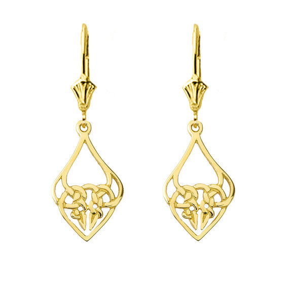 Designer Celtic Knot Statement Earrings(Available in Yellow/Rose/White Gold)