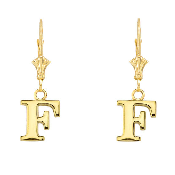 Initial Earrings in 14K (Available in Yellow/Rose/White Gold)