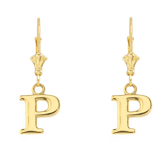 Initial Earrings in 14K (Available in Yellow/Rose/White Gold)