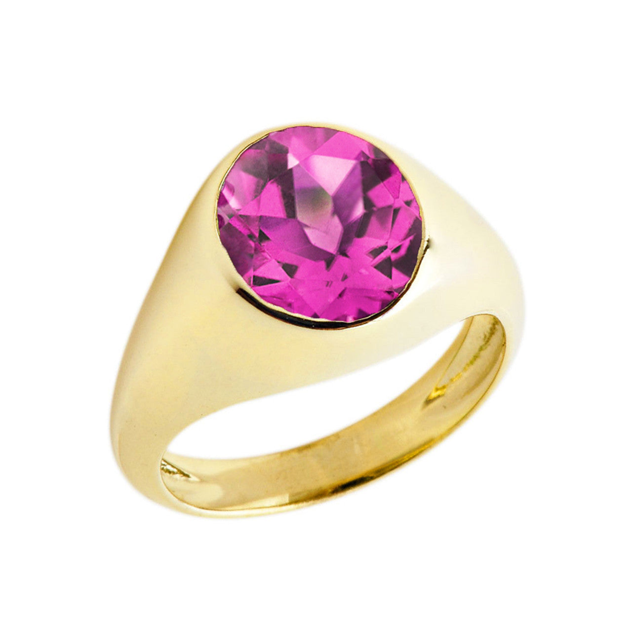 Gold Birthstone Gentleman's Pinky Ring (Available in Yellow/Rose/White Gold)
