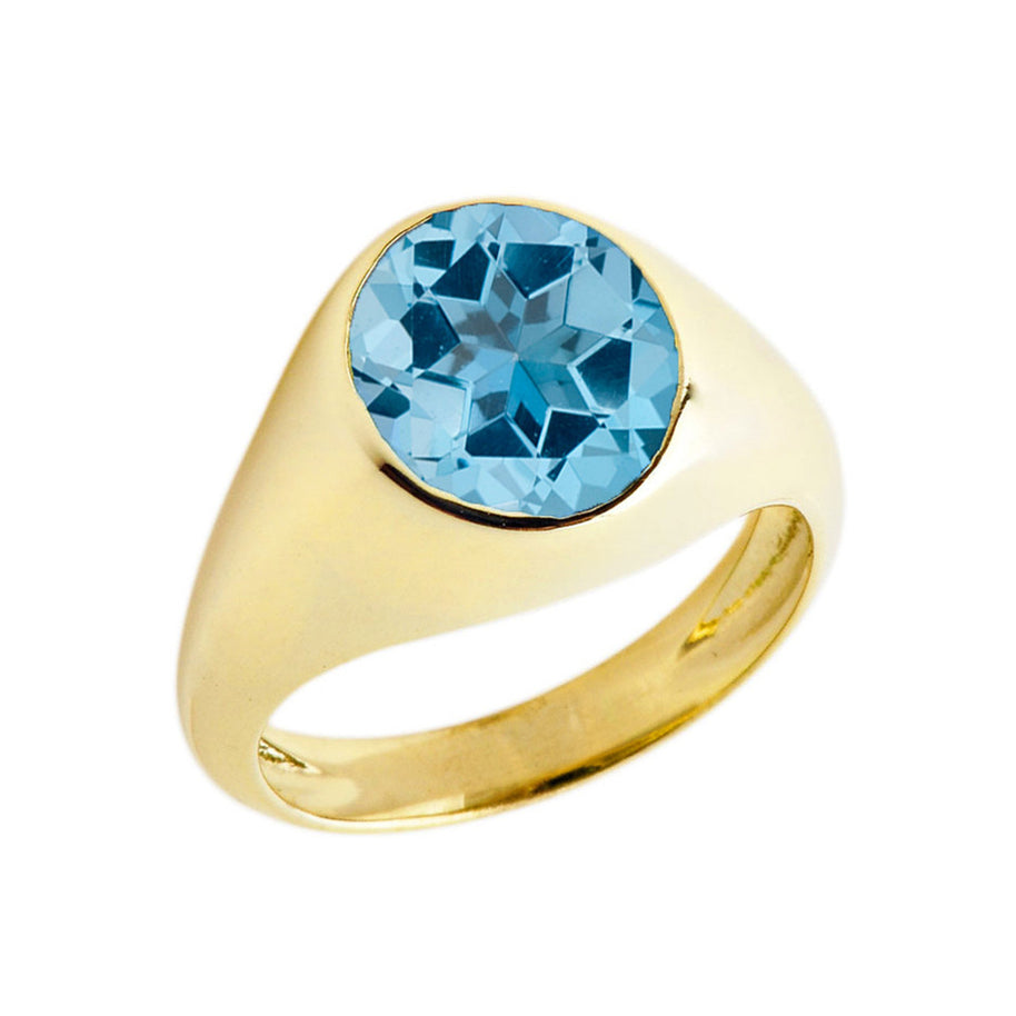 Gold Birthstone Gentleman's Pinky Ring (Available in Yellow/Rose/White Gold)