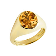 Gold Birthstone Gentleman's Pinky Ring (Available in Yellow/Rose/White Gold)