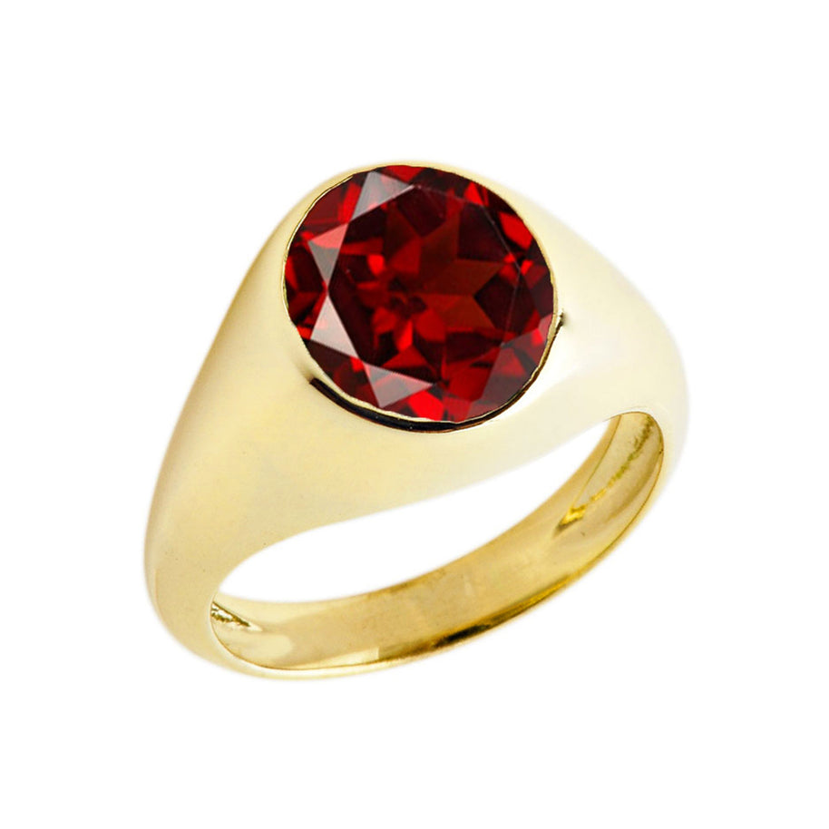 Gold Birthstone Gentleman's Pinky Ring (Available in Yellow/Rose/White Gold)
