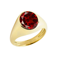 Gold Birthstone Gentleman's Pinky Ring (Available in Yellow/Rose/White Gold)