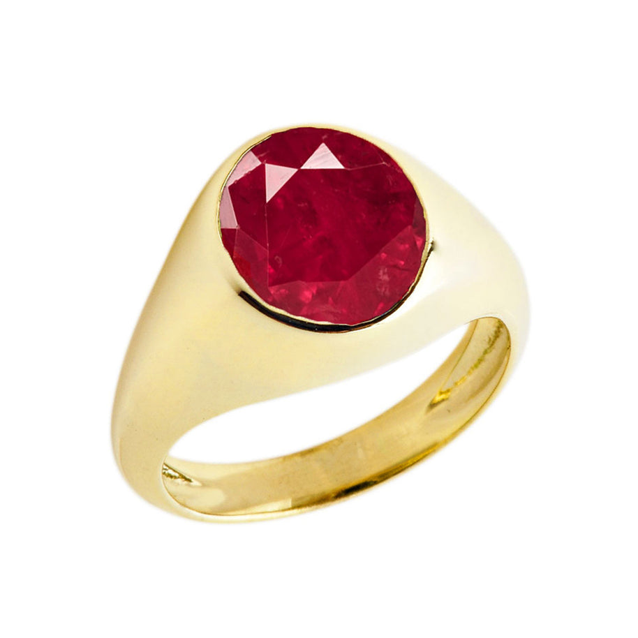 Gold Birthstone Gentleman's Pinky Ring (Available in Yellow/Rose/White Gold)