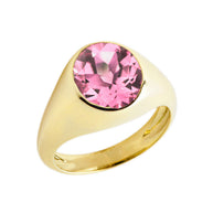 Gold Birthstone Gentleman's Pinky Ring (Available in Yellow/Rose/White Gold)