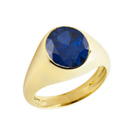 Gold Birthstone Gentleman's Pinky Ring (Available in Yellow/Rose/White Gold)