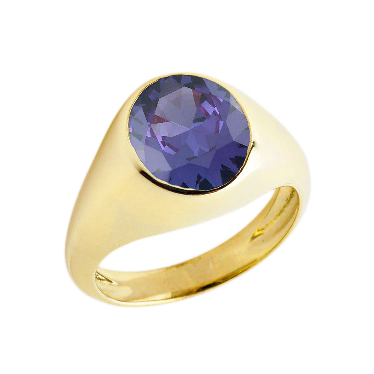Gold Birthstone Gentleman's Pinky Ring (Available in Yellow/Rose/White Gold)