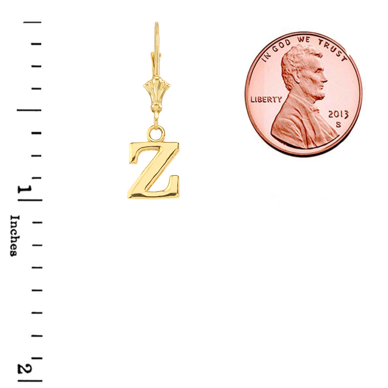 Initial Earrings in 14K (Available in Yellow/Rose/White Gold)