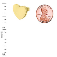 Solid Gold Simple Heart Earrings (Available in Yellow/Rose/White Gold)