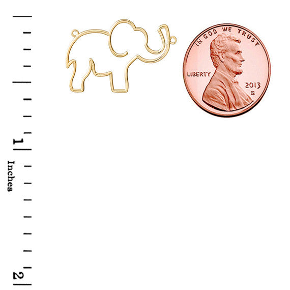 14K Solid Gold Openwork Lucky Elephant Necklace(Available in Yellow, Rose and White Gold)