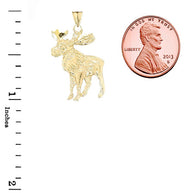 Moose Pendant Necklace In Gold (Yellow/Rose/White)