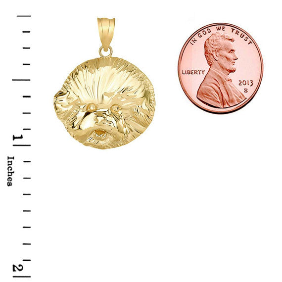 Bichon Frise Dog Head Pendant Necklace in Gold (Available in Yellow/Rose/White Gold)