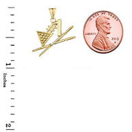 Solid Gold #1 Billiards Player Pendant Necklace (Available in Yellow/Rose/White Gold)