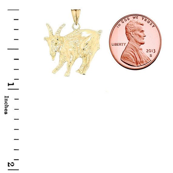 Gold Goat Pendant Necklace(Available in Yellow/Rose/White)